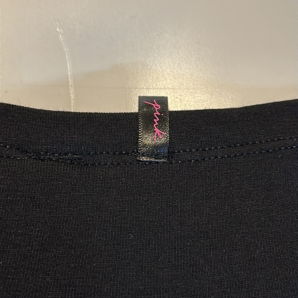 PINK Victoria’s Secret Shortie Black Panties with 2 large Pink Hearts Size L NWT - Picture 4 of 7